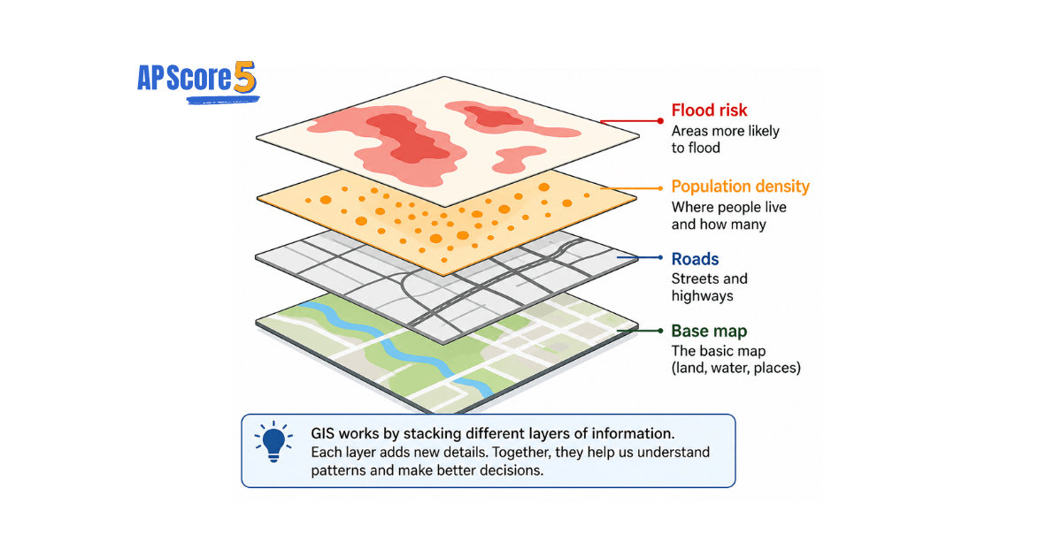 Gis works by stacking layers