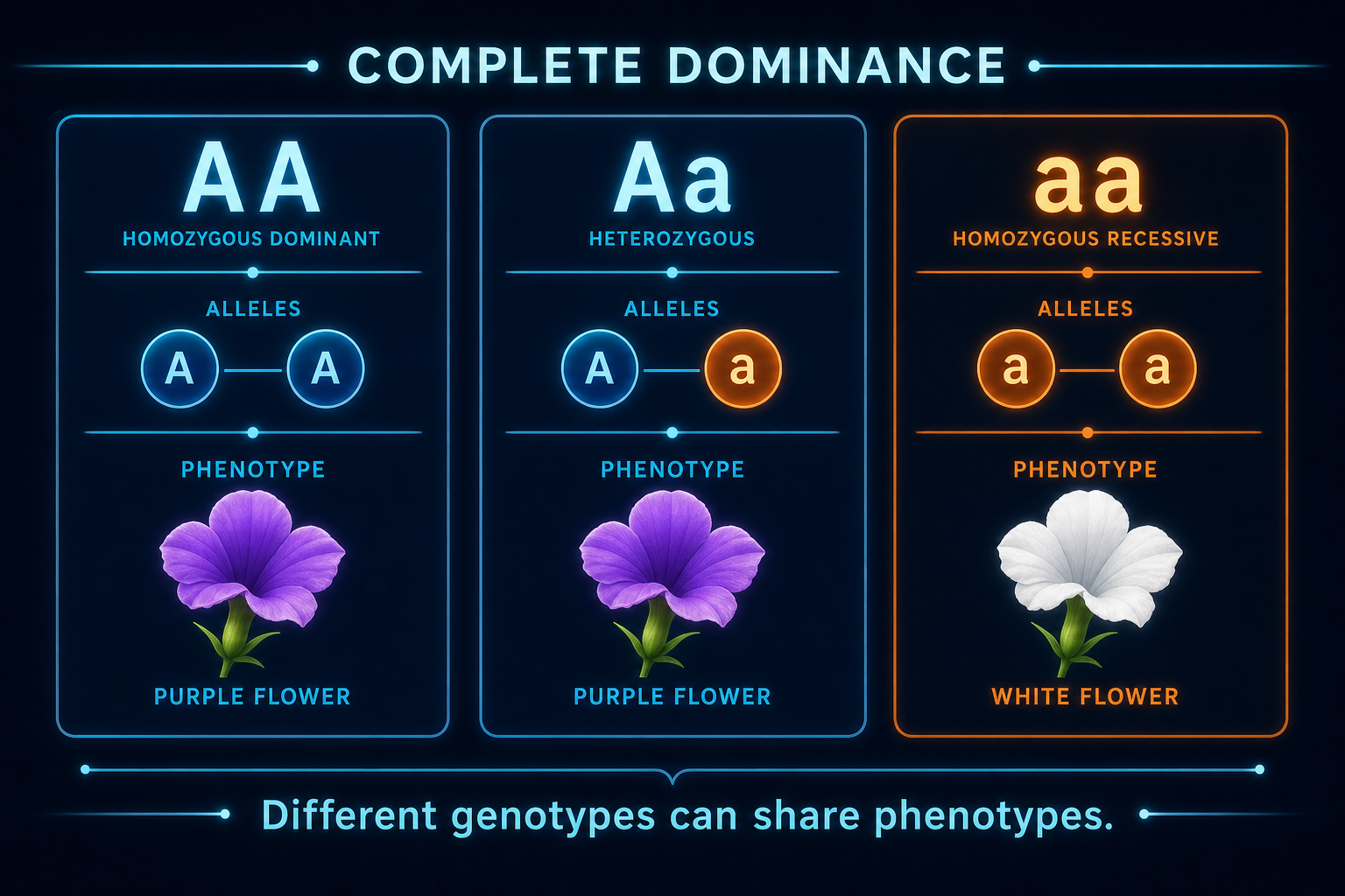 AA Aa aa phenotypes