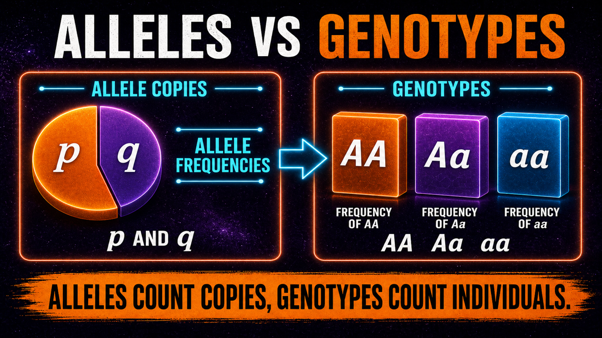 Allele Frequency vs Genotype Frequency AP Biology Allele frequency versus genotype frequency AP Biology showing allele copies and genotype categories