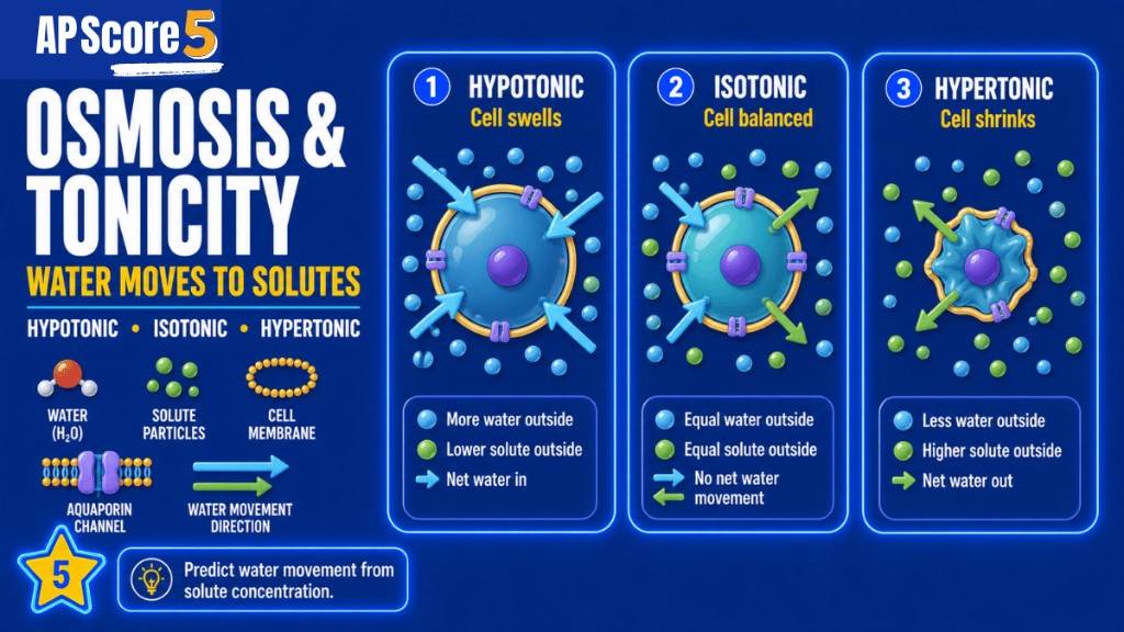 Osmosis tonicity water solutes