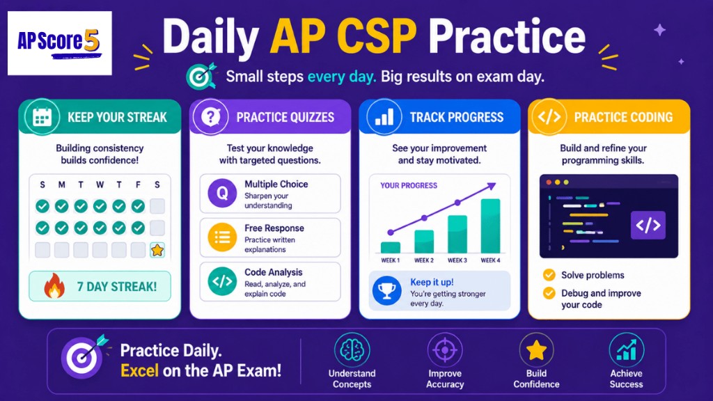 Daily practice streak quiz