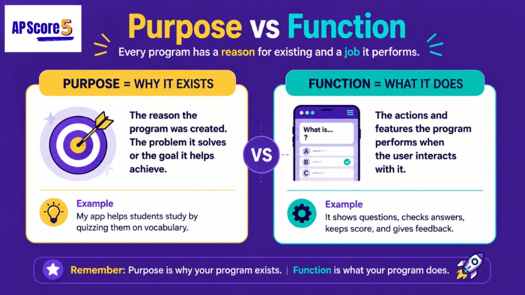 AP CSP purpose vs function