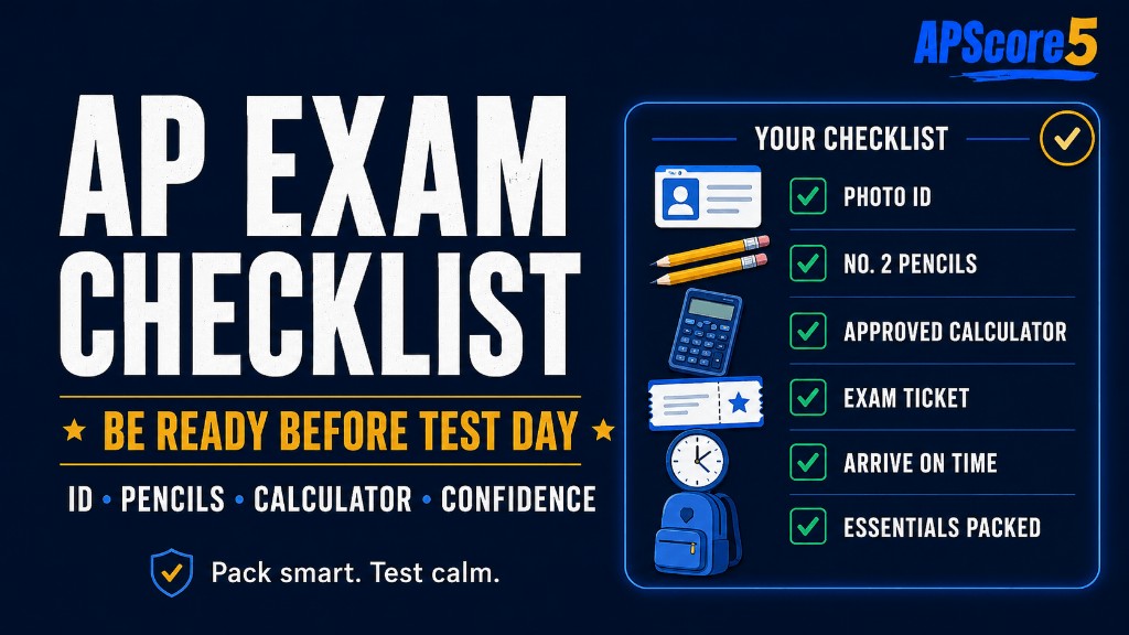AP exam checklist infographic