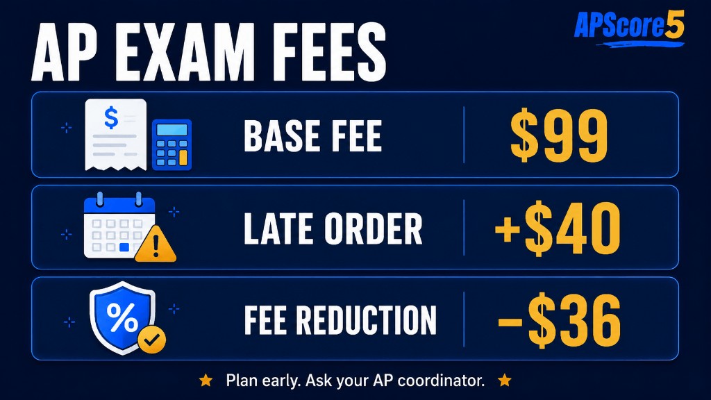 AP exam fees infographic