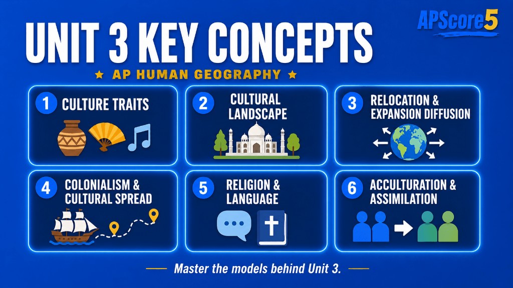 AP HUG Unit 3 key concepts