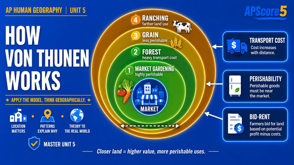 Von Thünen model rings diagram