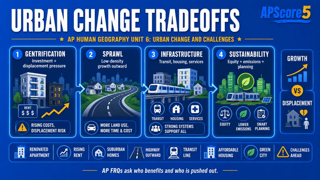 Urban change tradeoffs chart