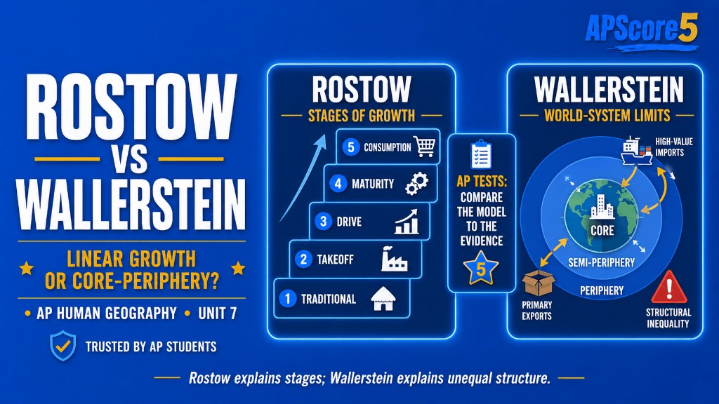 Rostow vs Wallerstein models
