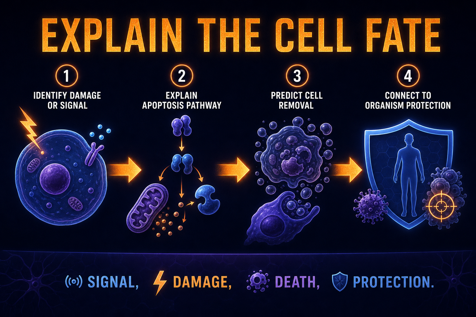 Apoptosis FRQ reasoning steps