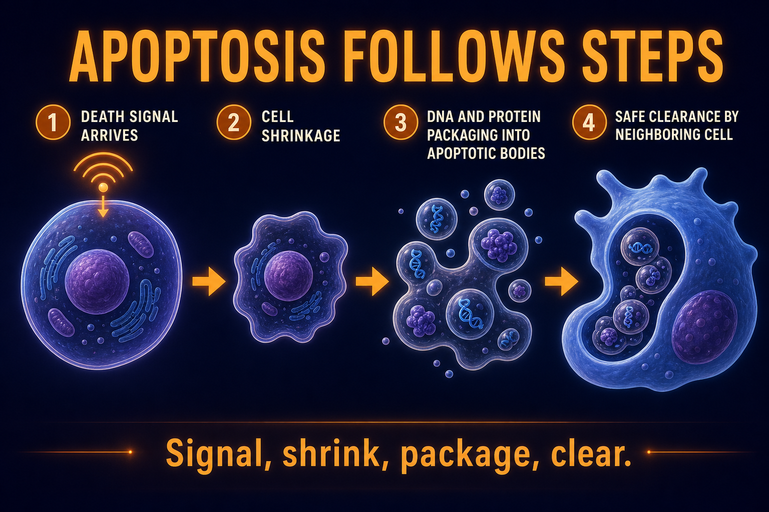 Apoptosis steps signal to clearance