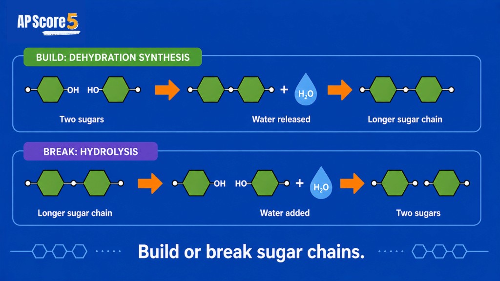 Dehydration synthesis hydrolysis