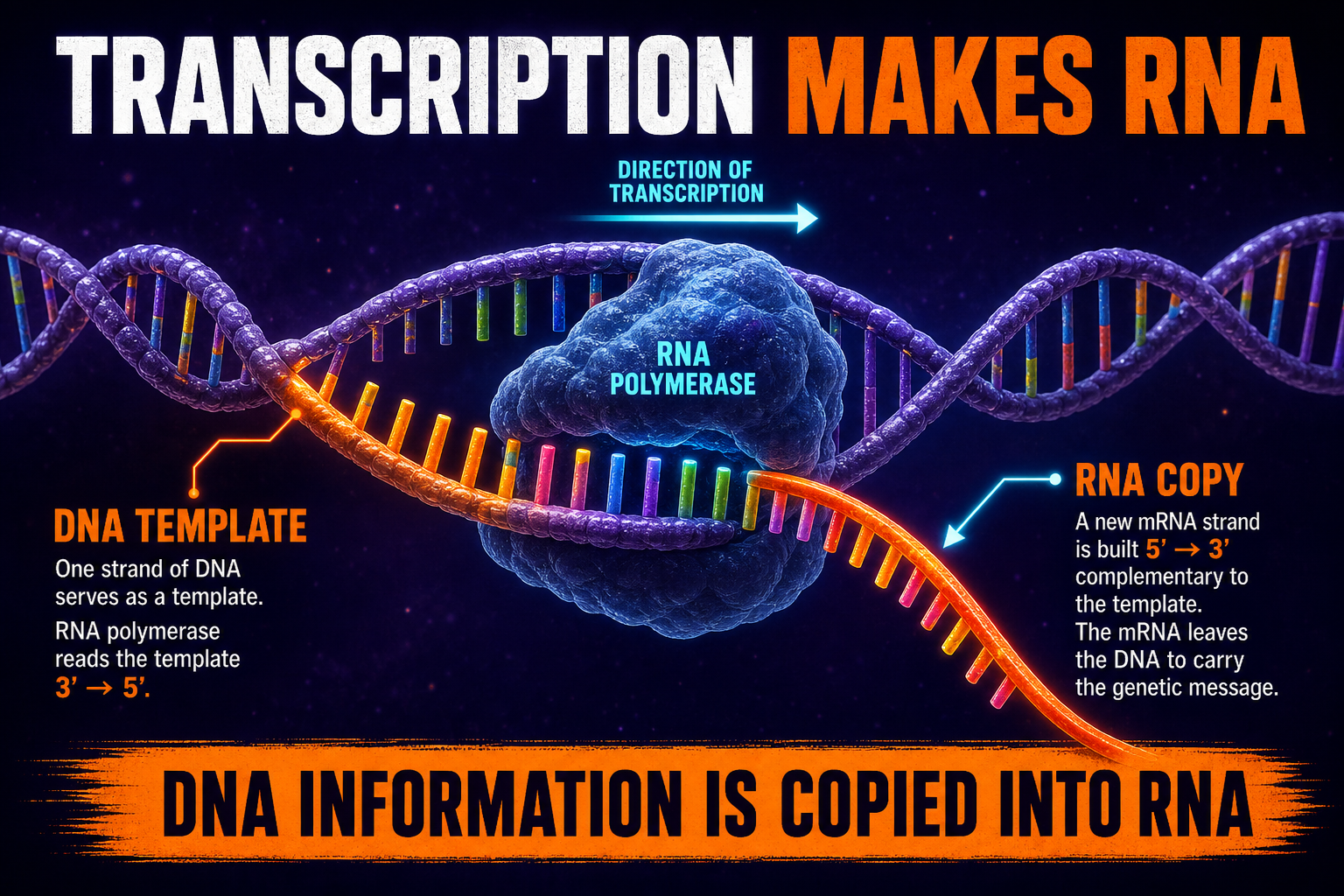Transcription DNA to RNA