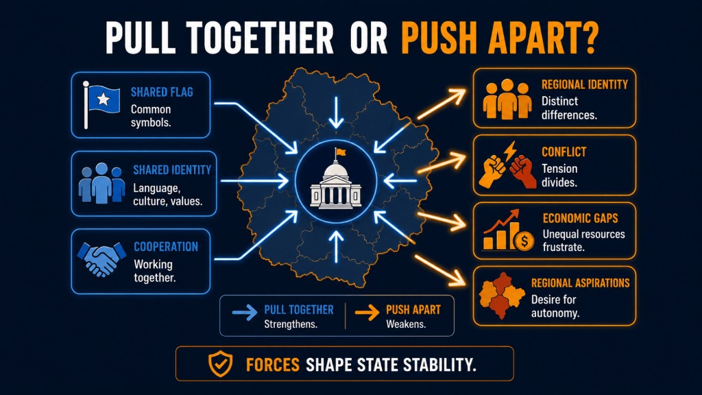 Pull together or push apart