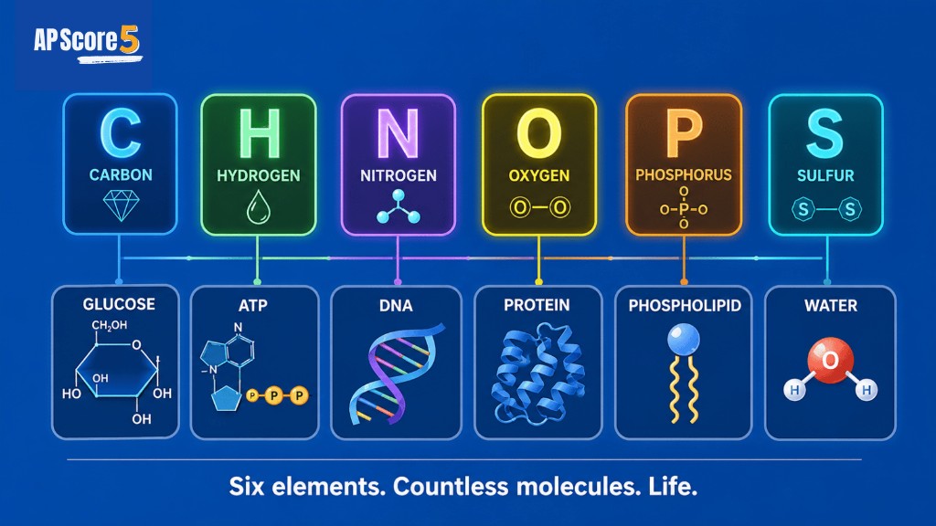 CHNOPS in cell molecules