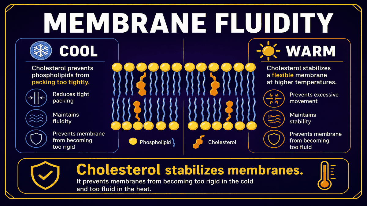 Cholesterol fluidity diagram