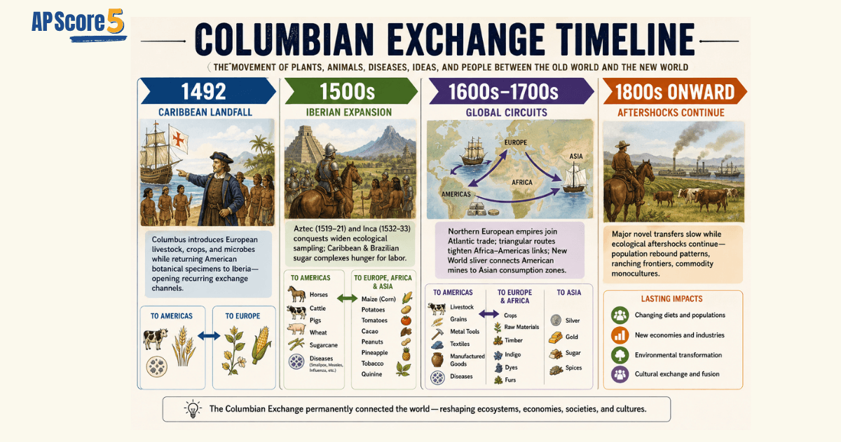 Columbian exchange timeline
