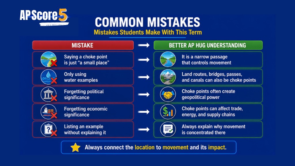 Choke point exam mistakes