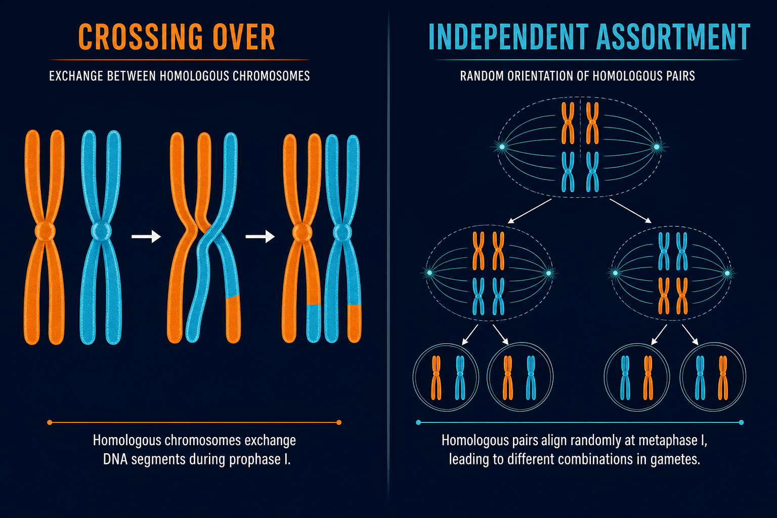 Crossing over vs assortment