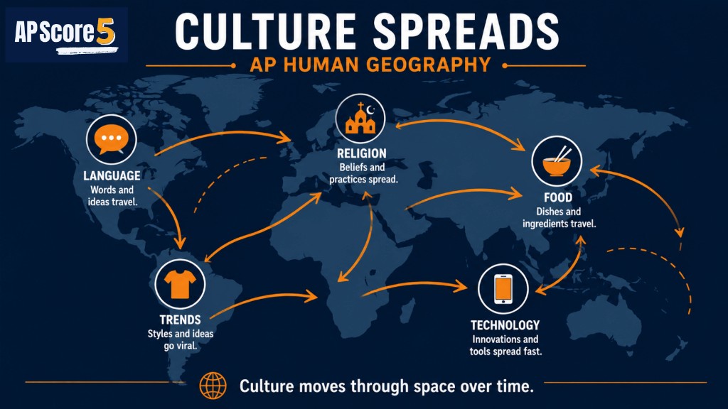 Cultural diffusion AP HUG map