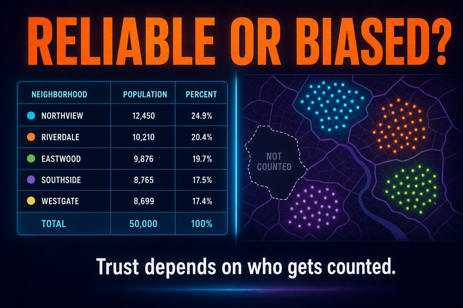 Data reliability versus data bias in AP Human Geography comparing trustworthy data with skewed or missing geographic evidence