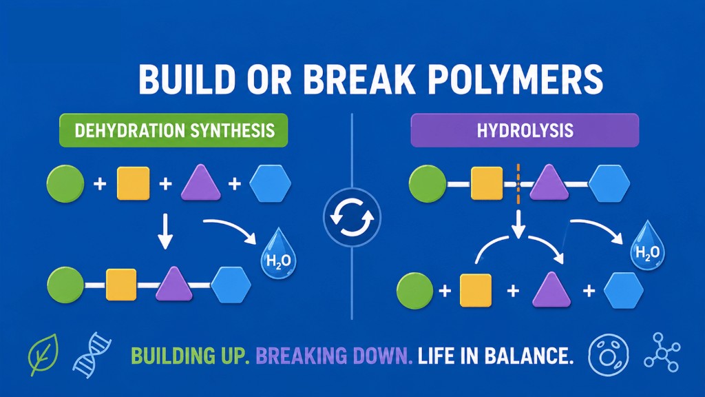 Dehydration vs hydrolysis