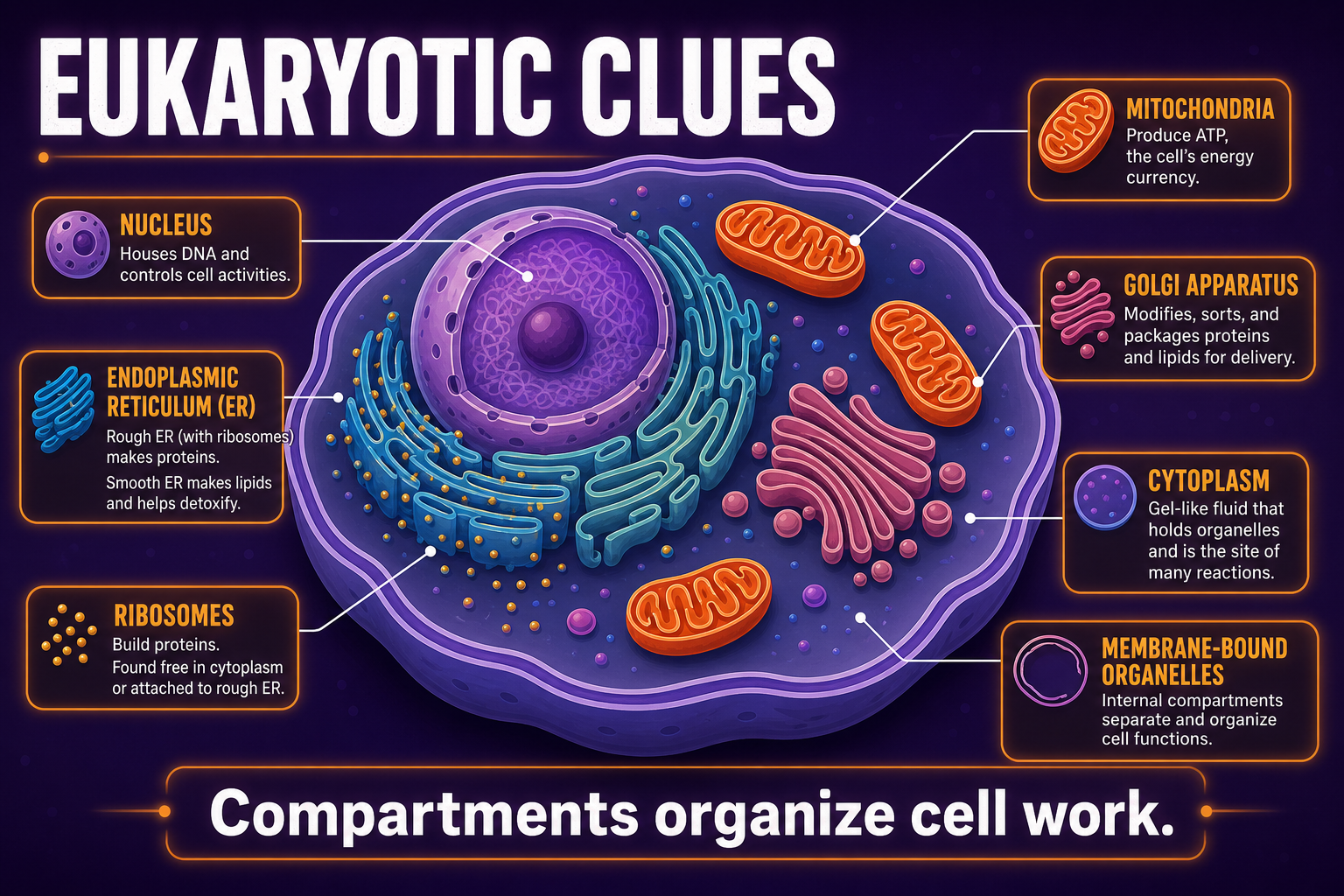 Eukaryotic cell clue map