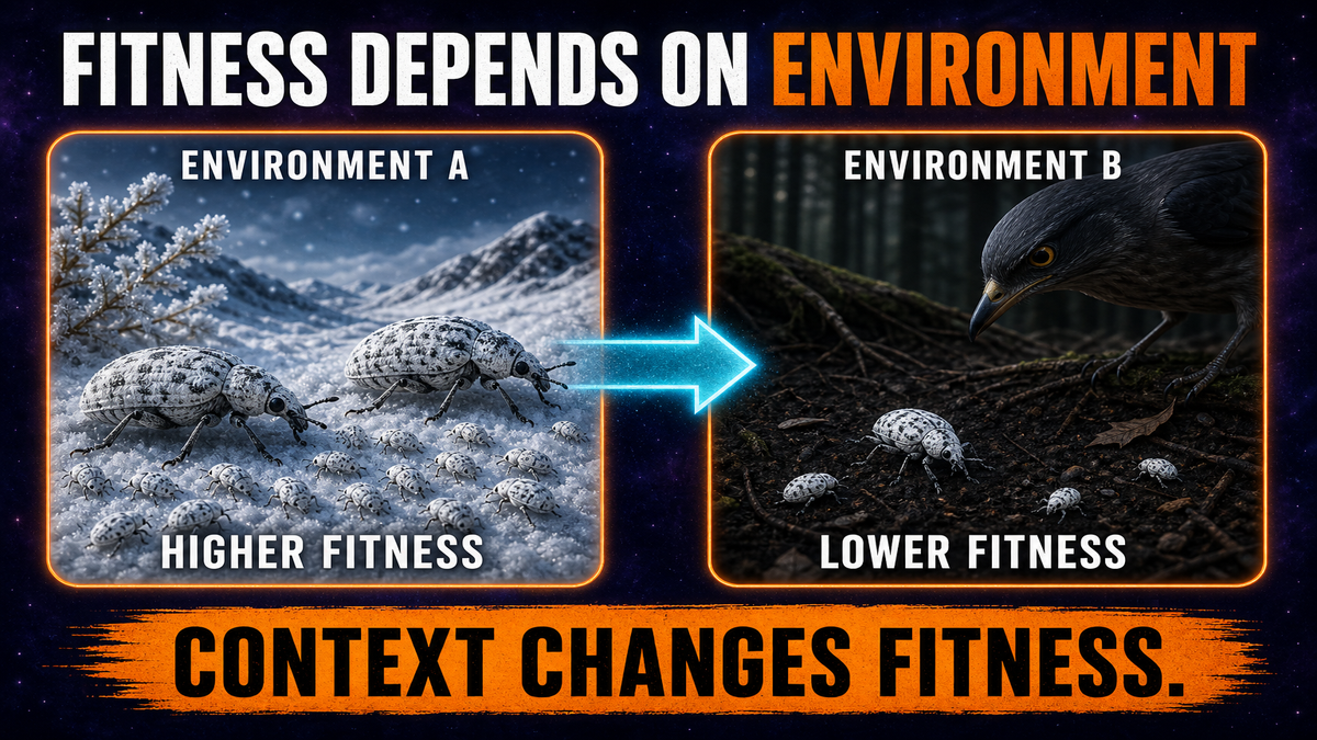 Fitness Depends on Environment AP Biology Evolutionary fitness AP Biology showing that trait advantage depends on environment and selection pressure