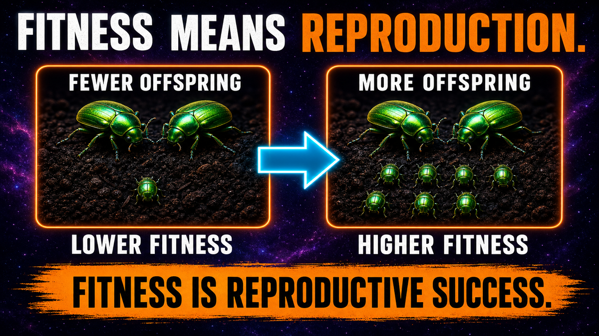Fitness AP Biology showing reproductive success with more offspring from advantageous heritable traits