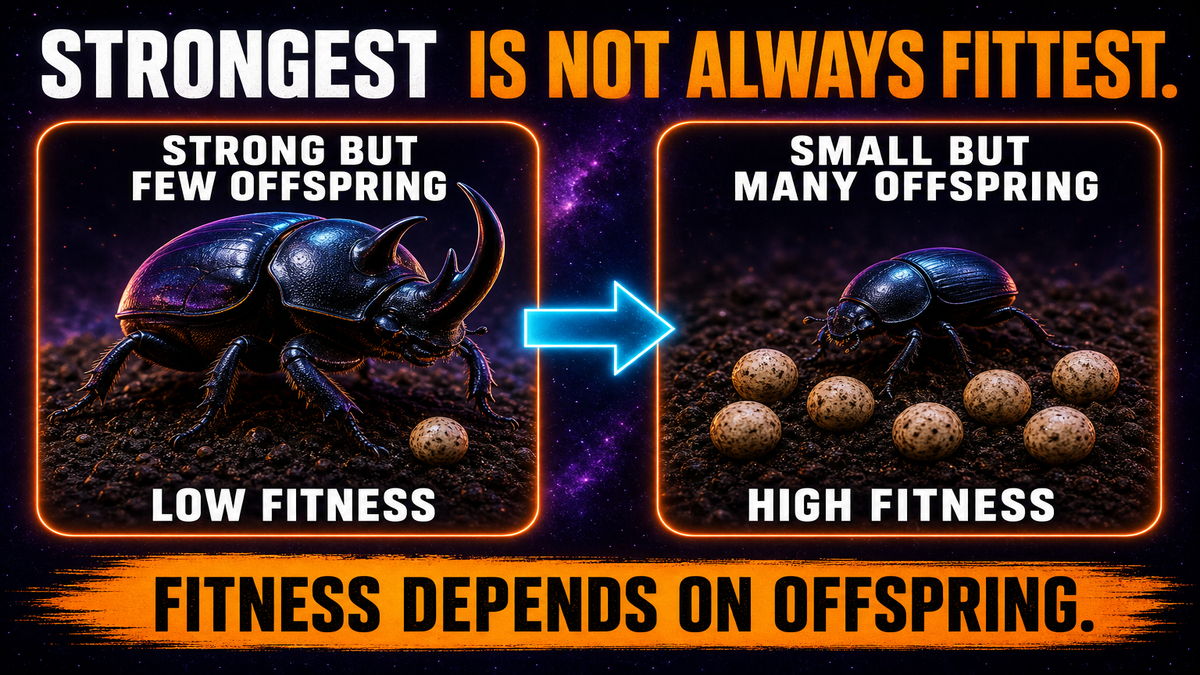 Fitness is not strength AP Biology showing reproductive success rather than physical strength