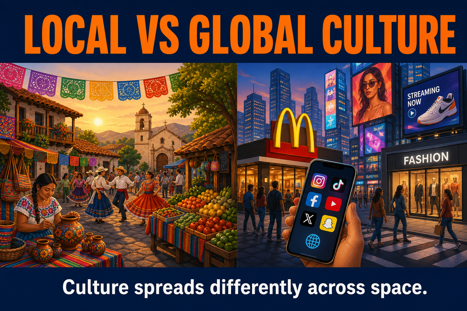 Folk vs Popular Culture AP Human Geography AP Human Geography folk vs popular culture hero showing local traditions compared with global mass culture