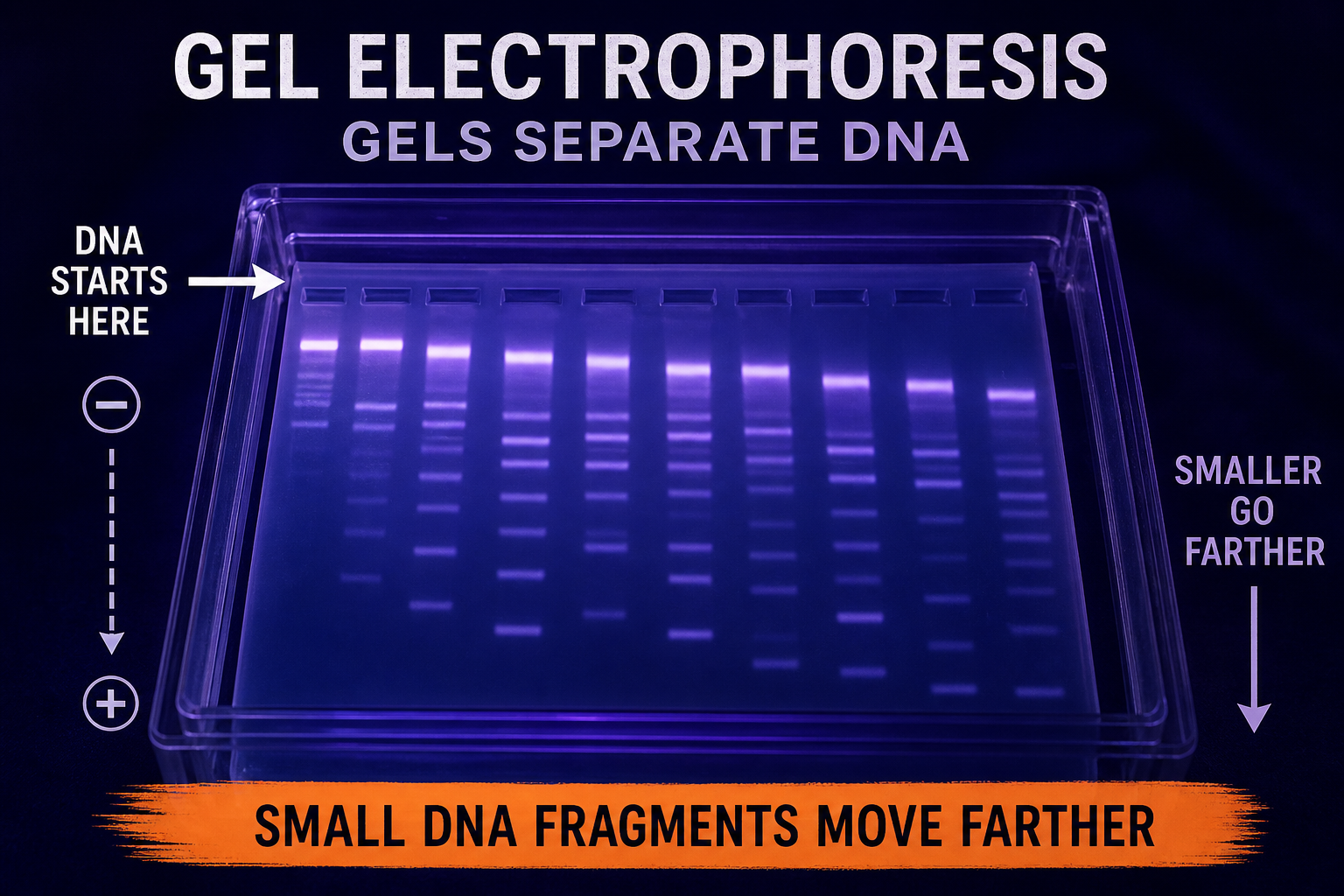 Gel Electrophoresis AP Biology Gel separates DNA by size