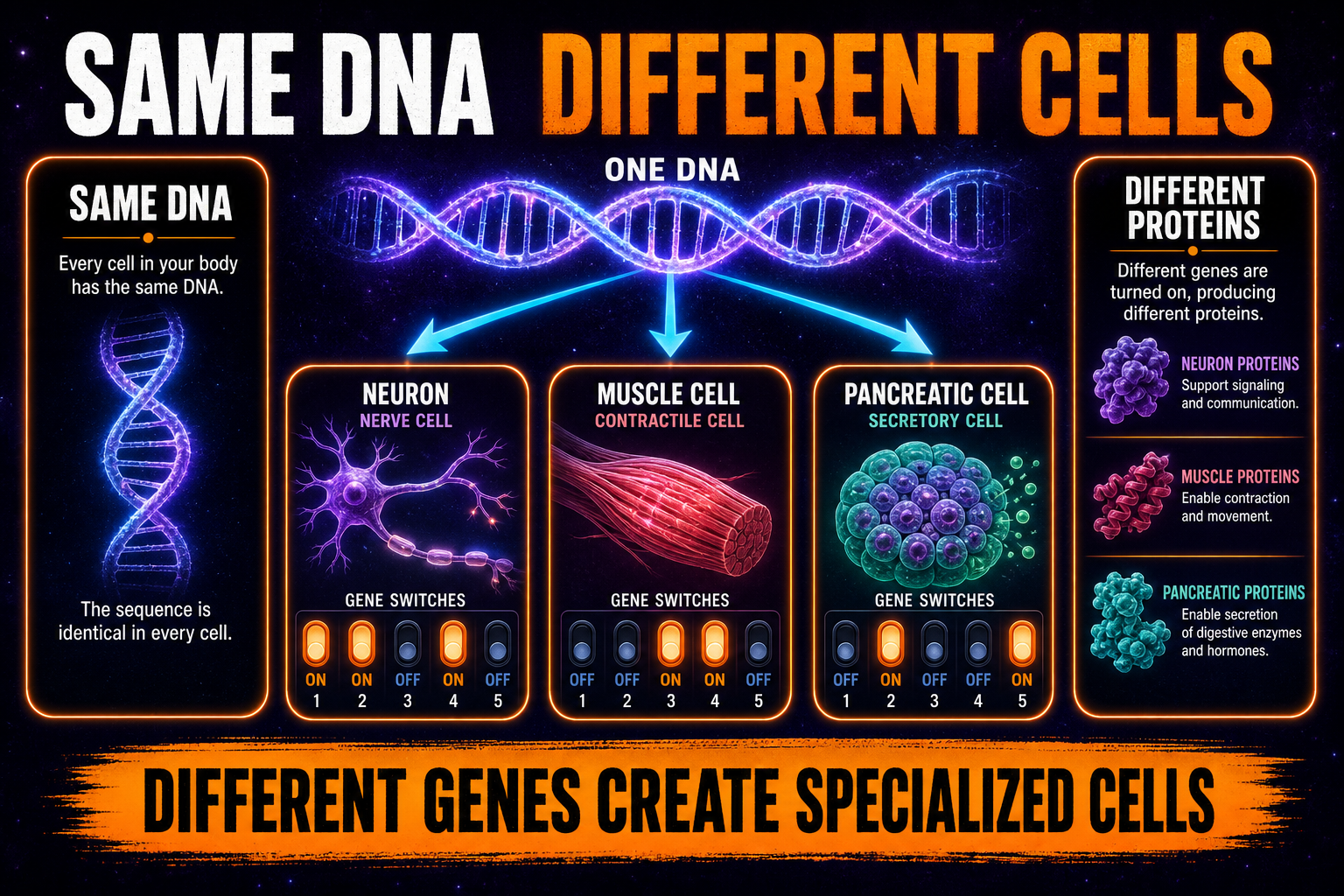 Gene Expression and Cell Specialization AP Biology Gene expression and cell specialization AP Biology showing same DNA producing different specialized cells