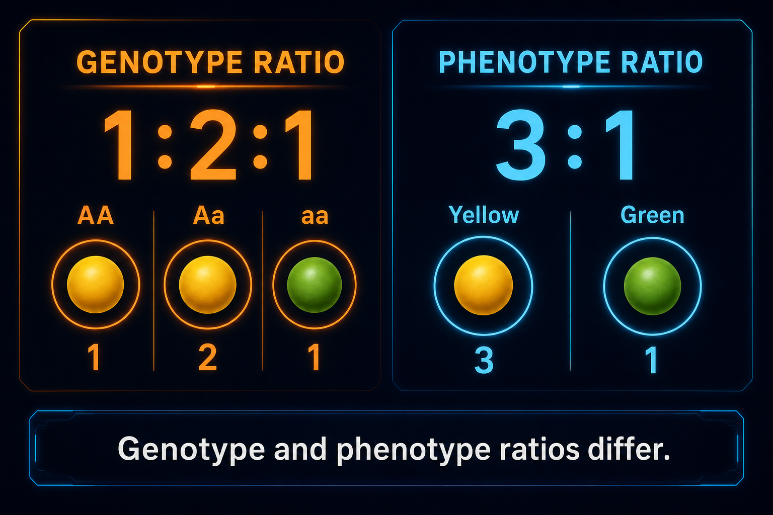 Genotype vs phenotype ratio