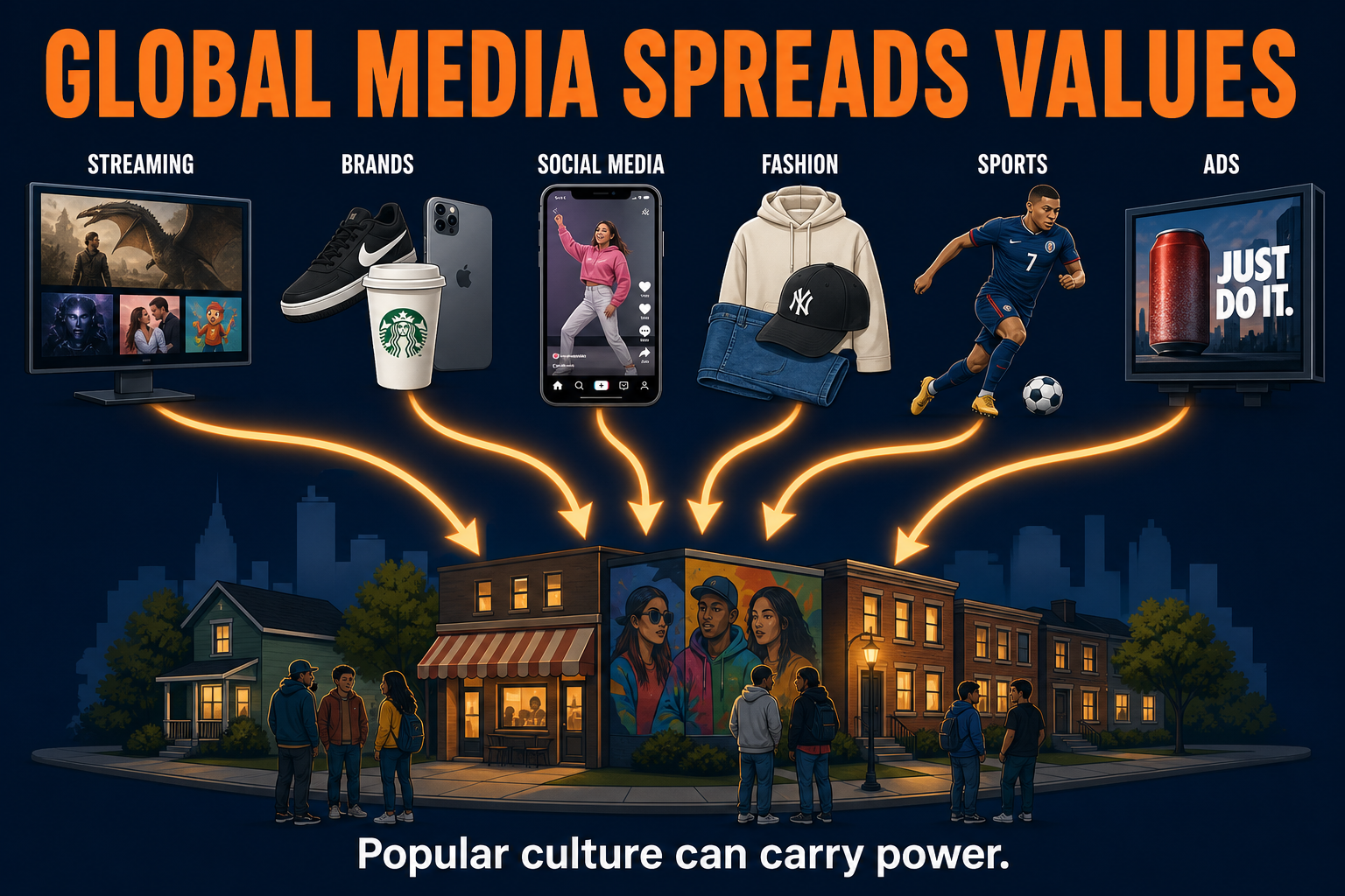 Global media spreads values