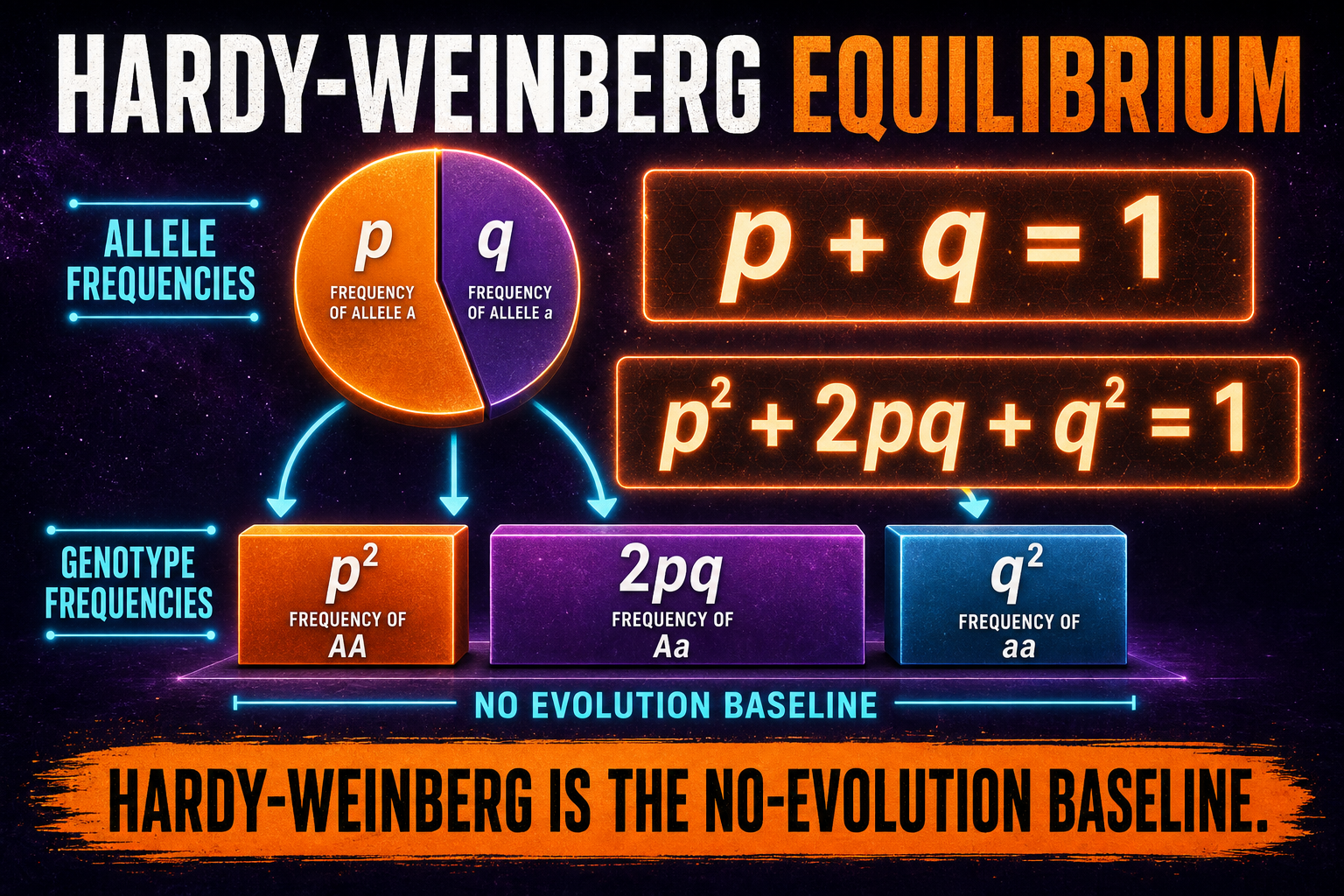 Hardy-Weinberg Equilibrium AP Biology Hardy-Weinberg equilibrium AP Biology showing p q allele frequencies genotype frequencies and evolution testing