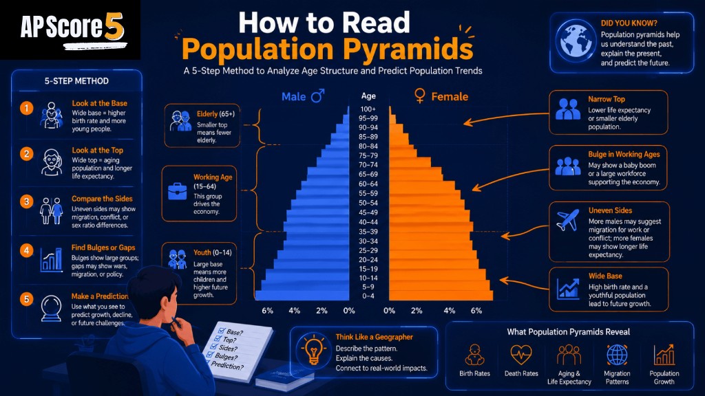 How to Read Population Pyramids Step by Step โ AP HUG Study Guide How to read pop pyramid AP