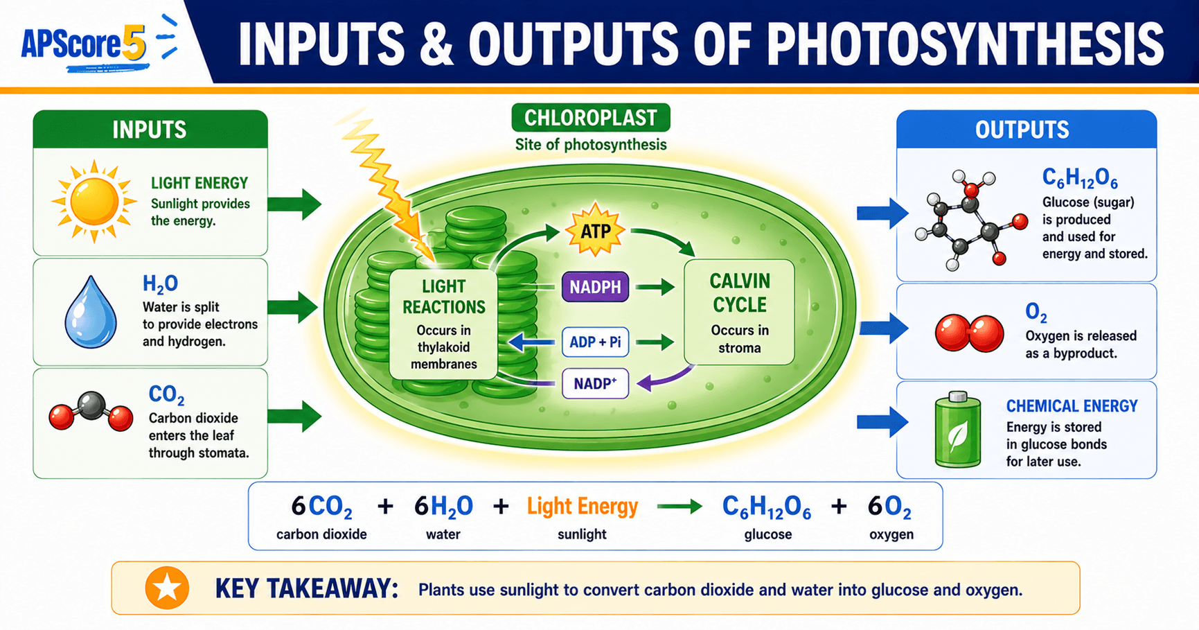 Photosynthesis equation diagram