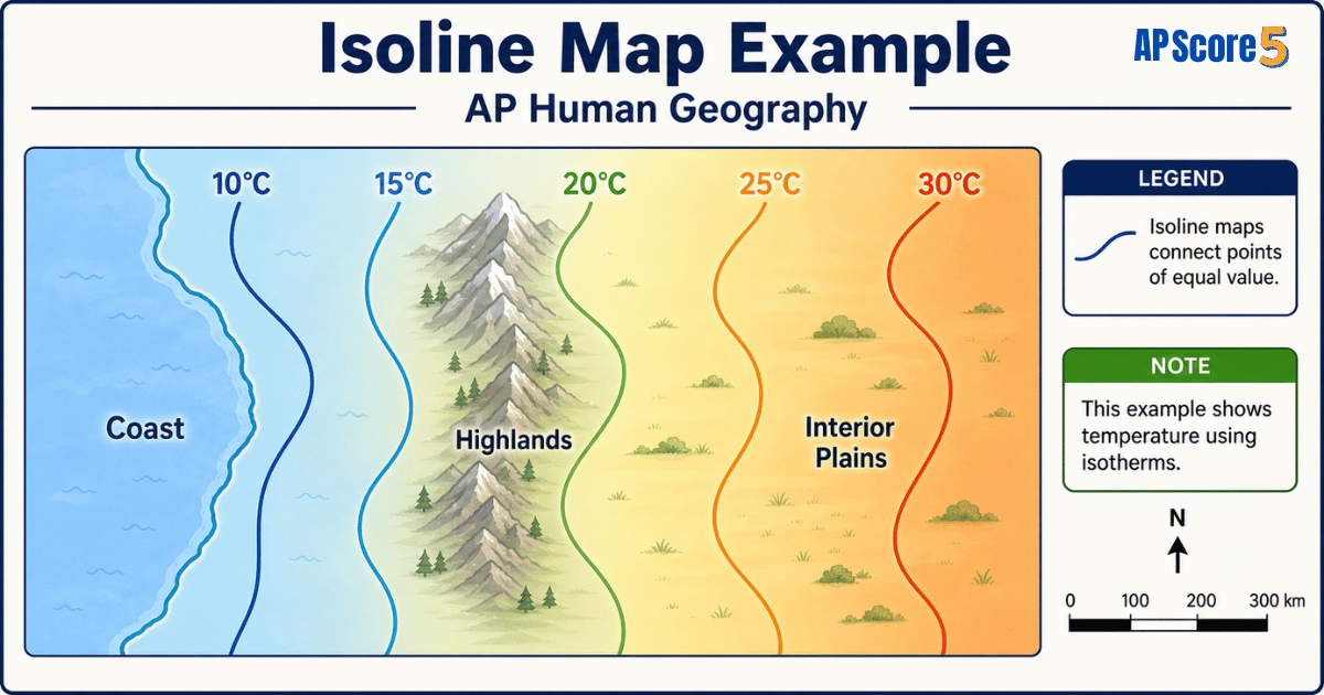 Isoline example temperature