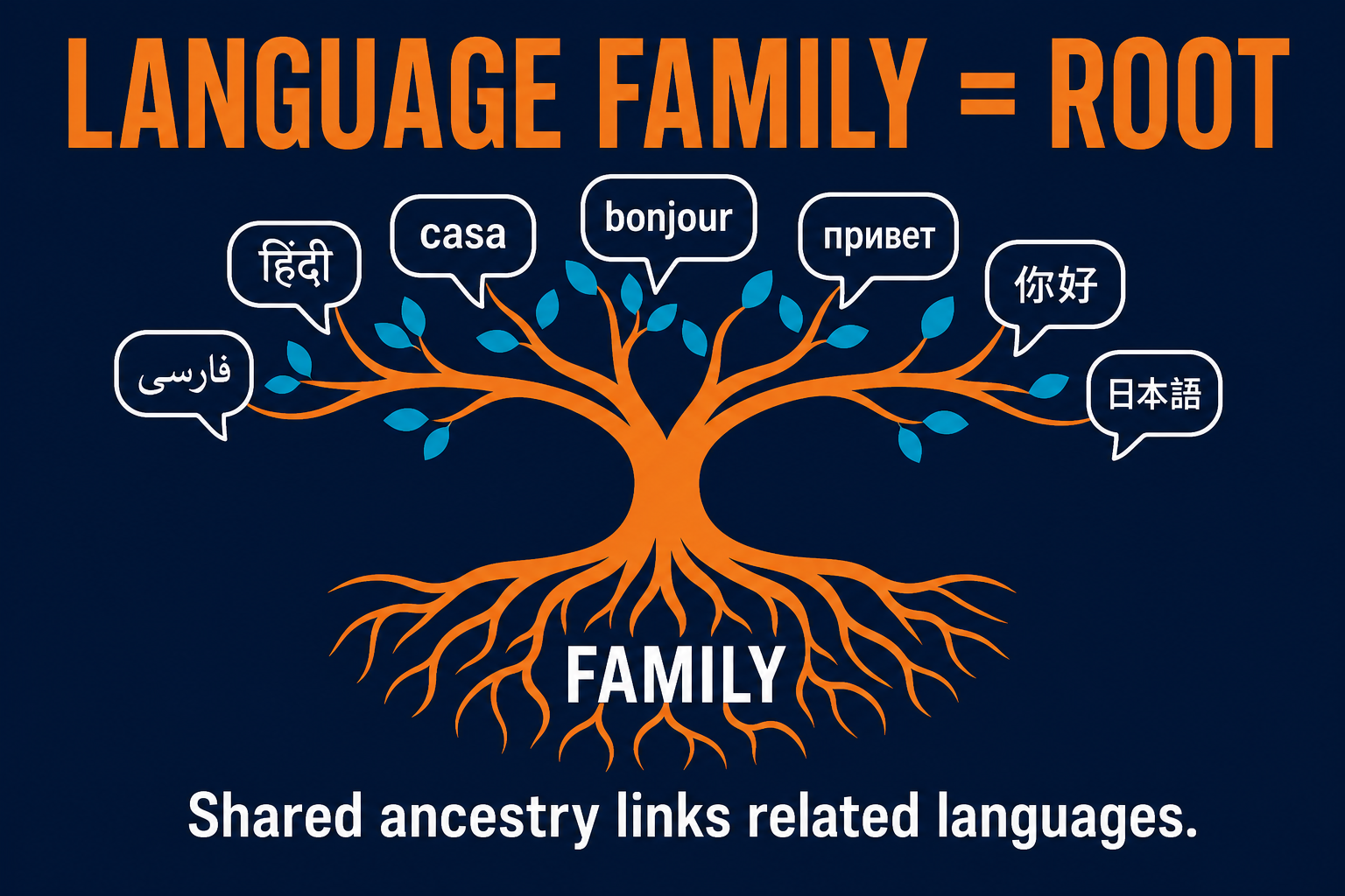 Language Family Root AP Human Geography AP Human Geography language family visual showing roots and branches of related languages