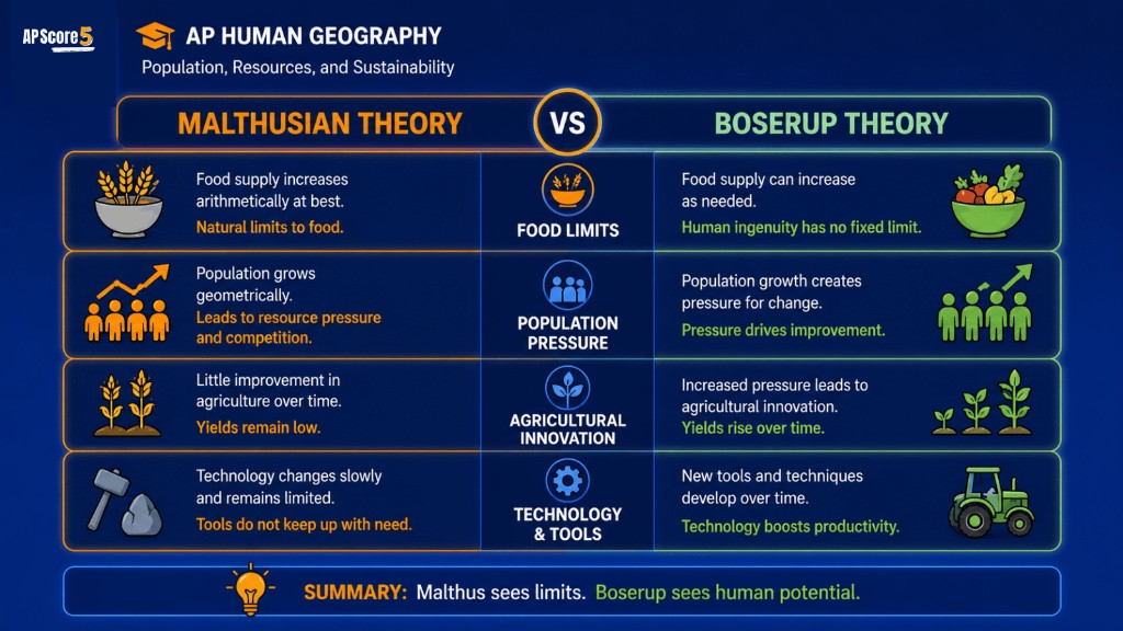 Malthus Boserup AP HUG table