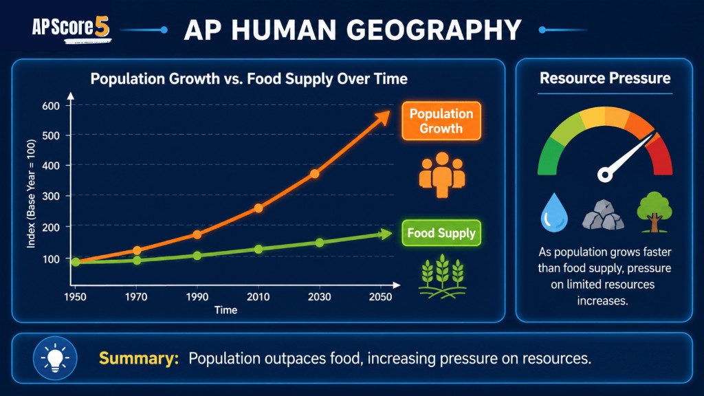 Malthusian pop vs food chart