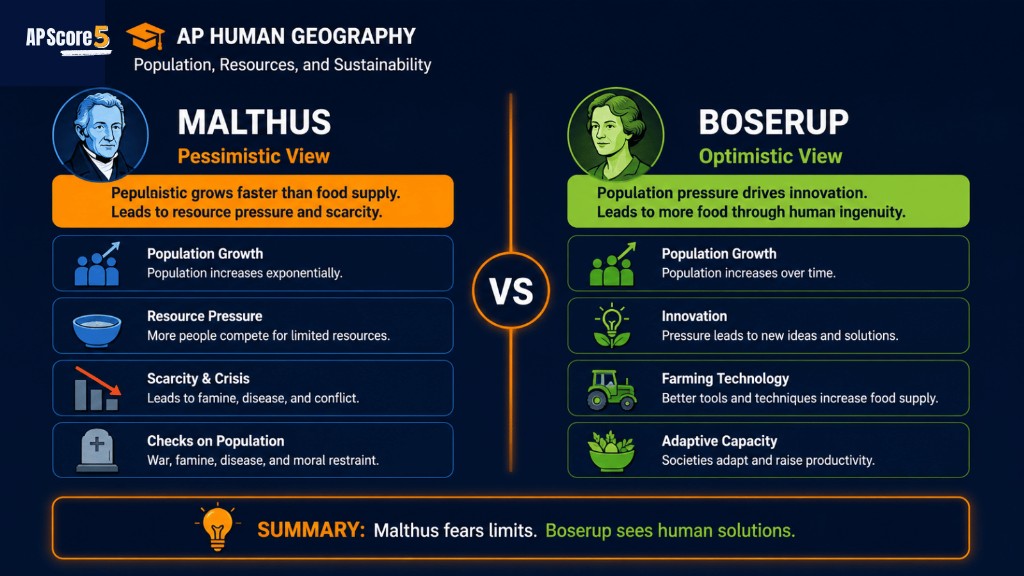 Malthus Boserup AP HUG chart