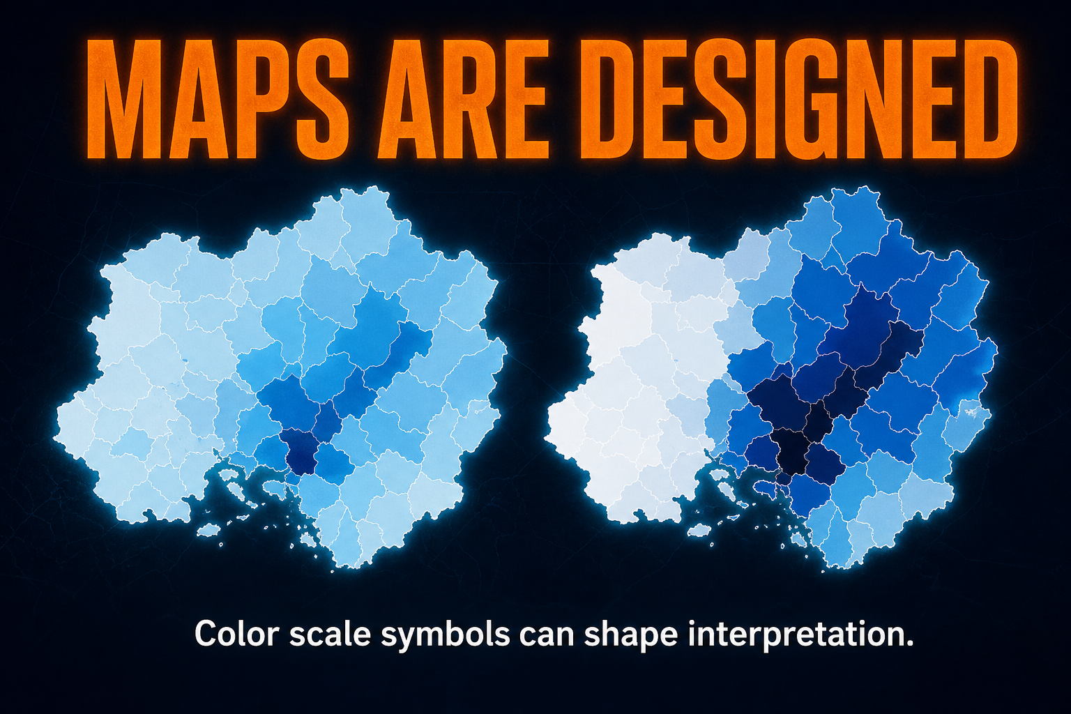 Map bias in AP Human Geography showing how color scale symbols and class breaks can shape geographic interpretation