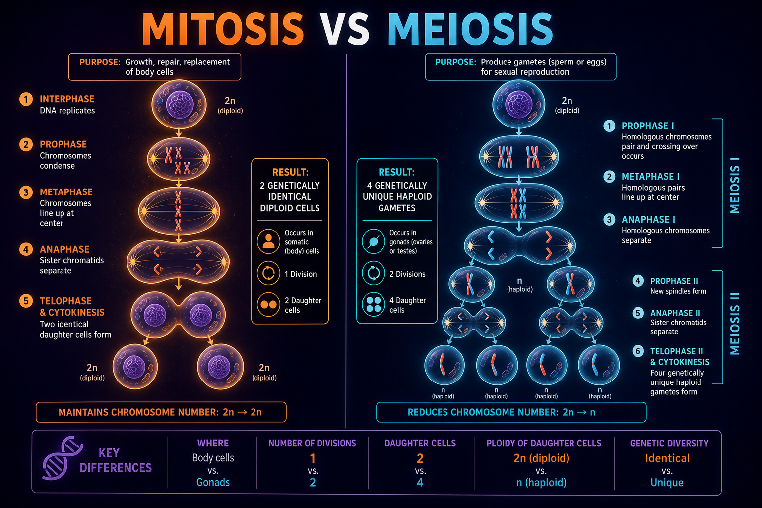 Mitosis vs meiosis AP Bio