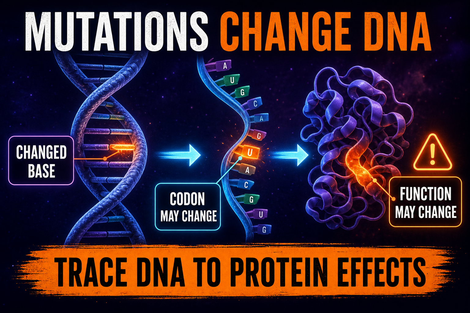 Mutations AP Biology Mutations AP Biology showing DNA base change affecting mRNA codon and protein function