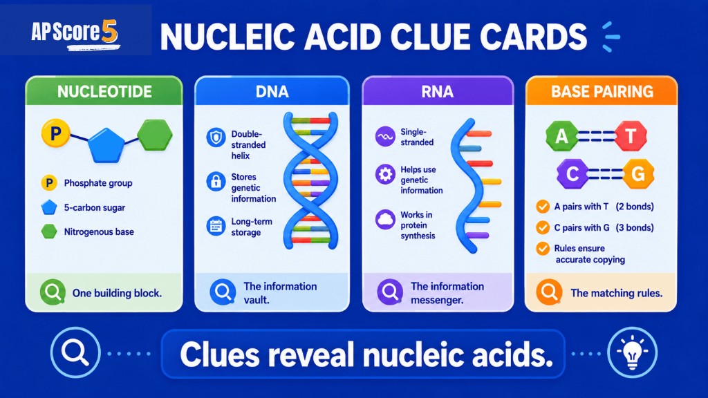 Nucleic acid clue cards