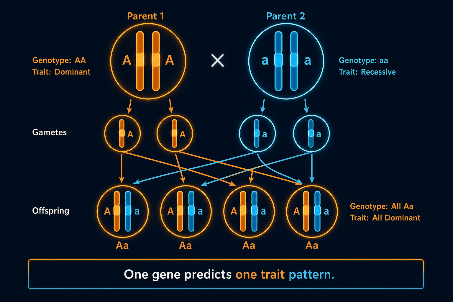 One-gene cross diagram