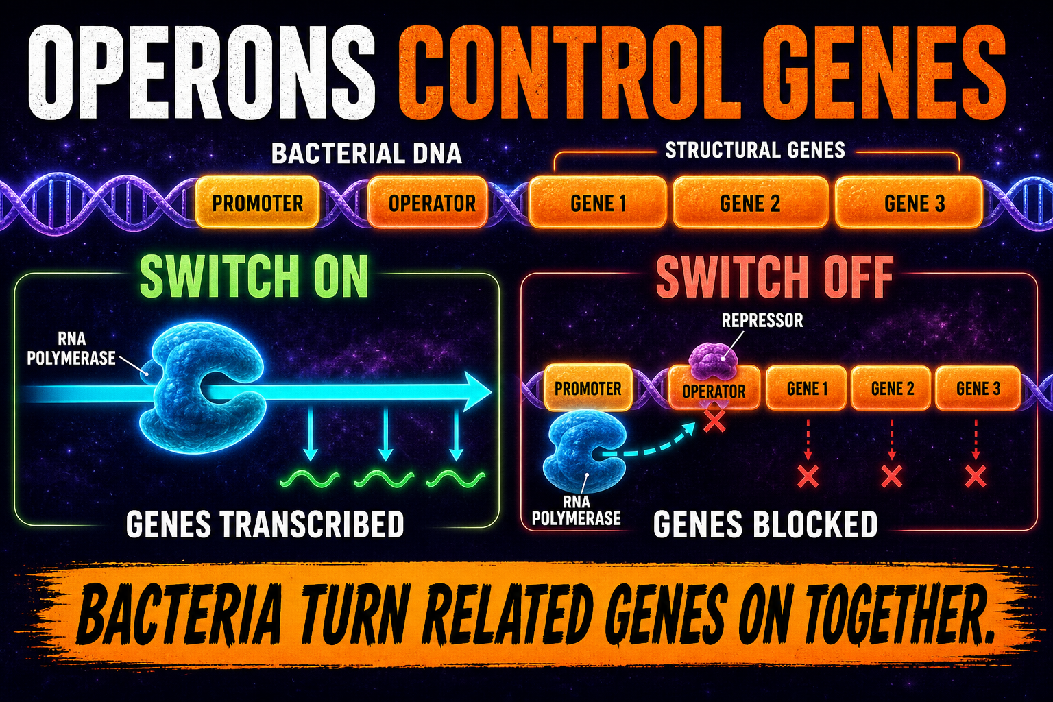 Operons AP Biology Operons AP Biology showing promoter operator repressor and structural genes controlling transcription