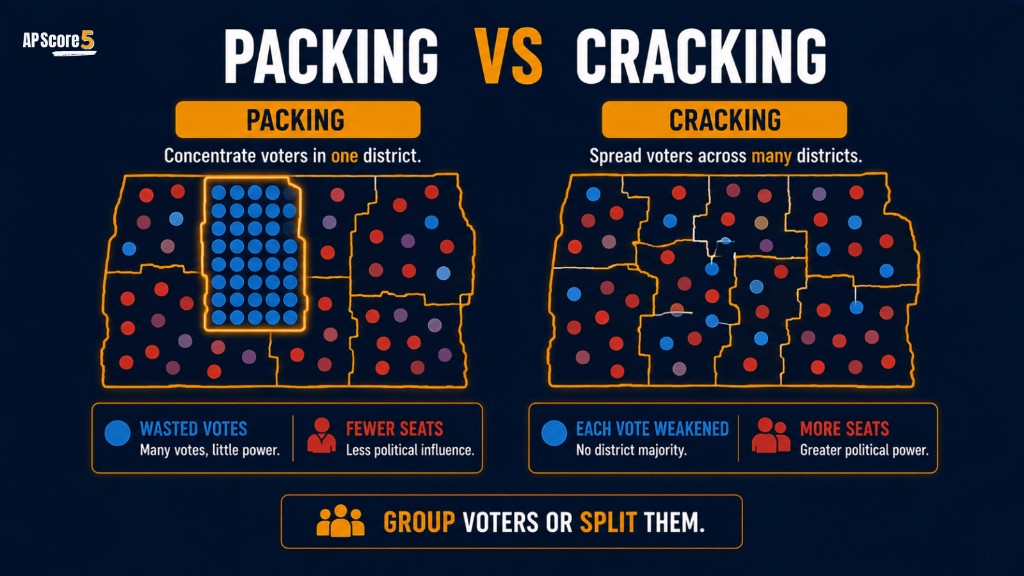 Packing and cracking districts