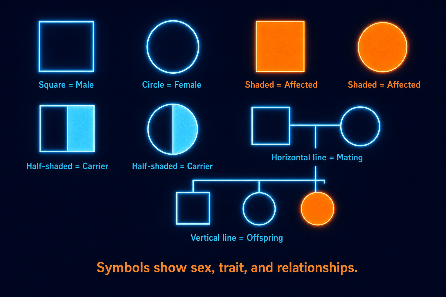 Pedigree symbols chart